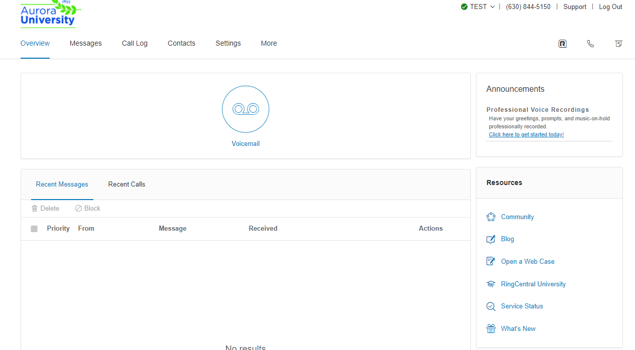 Checking Voicemails Via Okta Aurora University